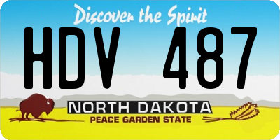 ND license plate HDV487