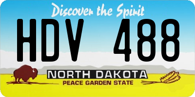 ND license plate HDV488