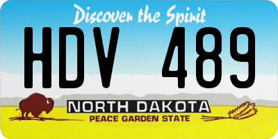 ND license plate HDV489