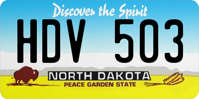 ND license plate HDV503