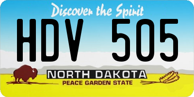 ND license plate HDV505