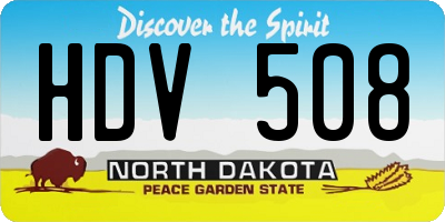 ND license plate HDV508