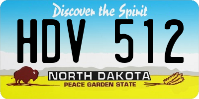 ND license plate HDV512