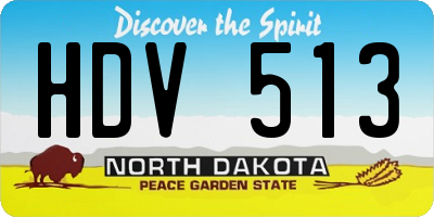 ND license plate HDV513