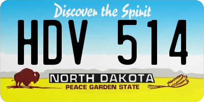 ND license plate HDV514