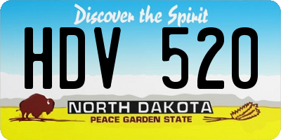 ND license plate HDV520