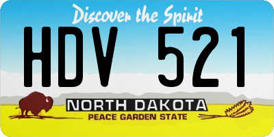 ND license plate HDV521
