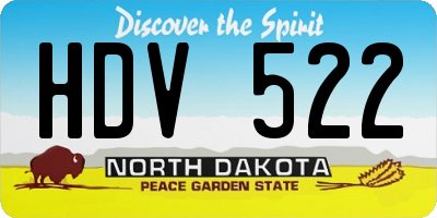 ND license plate HDV522