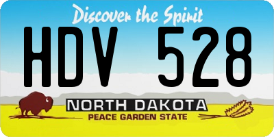 ND license plate HDV528