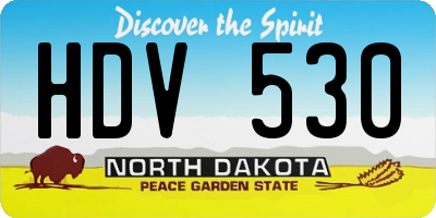 ND license plate HDV530