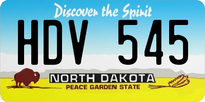 ND license plate HDV545