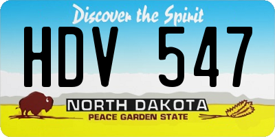 ND license plate HDV547