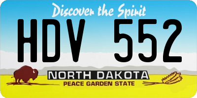 ND license plate HDV552