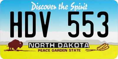 ND license plate HDV553
