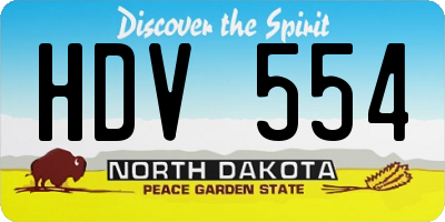 ND license plate HDV554