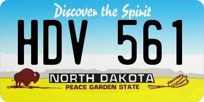 ND license plate HDV561