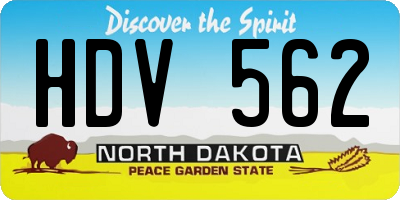 ND license plate HDV562