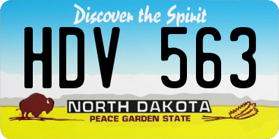 ND license plate HDV563