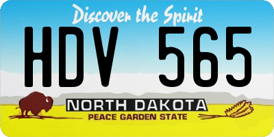 ND license plate HDV565