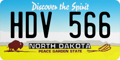 ND license plate HDV566