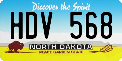 ND license plate HDV568