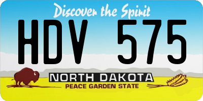 ND license plate HDV575