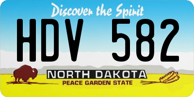 ND license plate HDV582