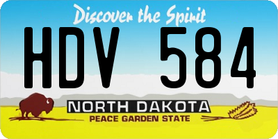 ND license plate HDV584