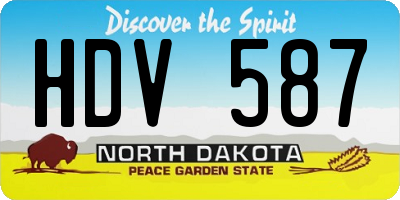 ND license plate HDV587