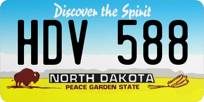 ND license plate HDV588