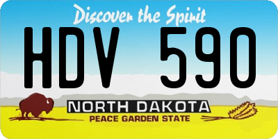ND license plate HDV590