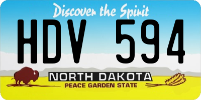 ND license plate HDV594