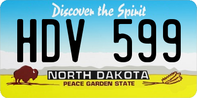 ND license plate HDV599