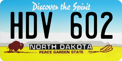 ND license plate HDV602