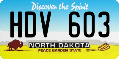 ND license plate HDV603