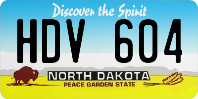 ND license plate HDV604