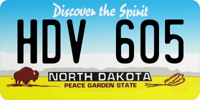 ND license plate HDV605