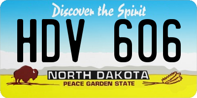 ND license plate HDV606
