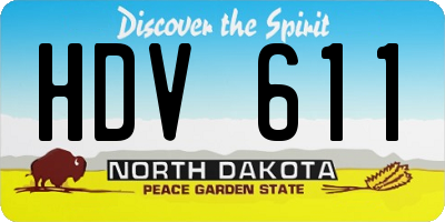 ND license plate HDV611