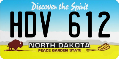 ND license plate HDV612