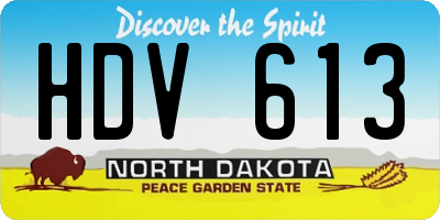 ND license plate HDV613