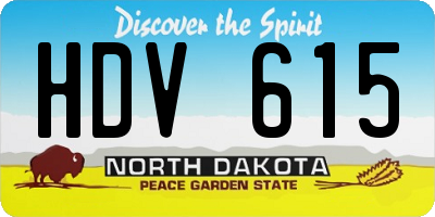 ND license plate HDV615