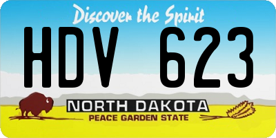ND license plate HDV623