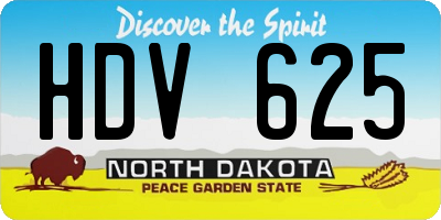 ND license plate HDV625