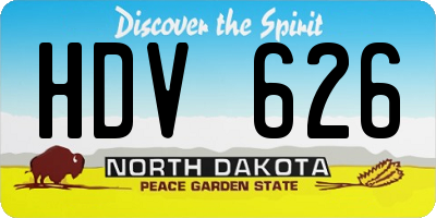 ND license plate HDV626