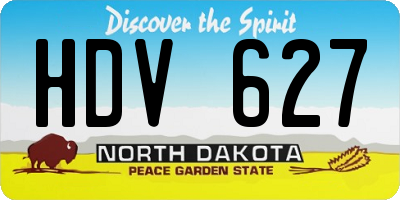 ND license plate HDV627