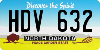 ND license plate HDV632