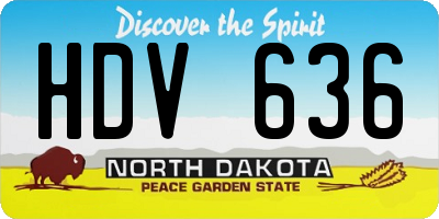 ND license plate HDV636