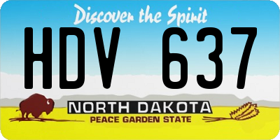 ND license plate HDV637