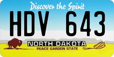 ND license plate HDV643
